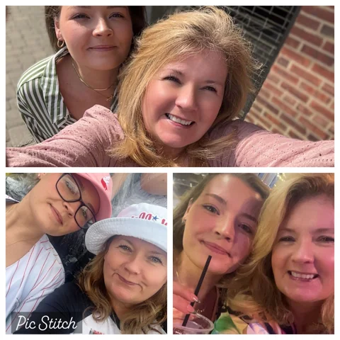 Original family collage with three photographs of family members together